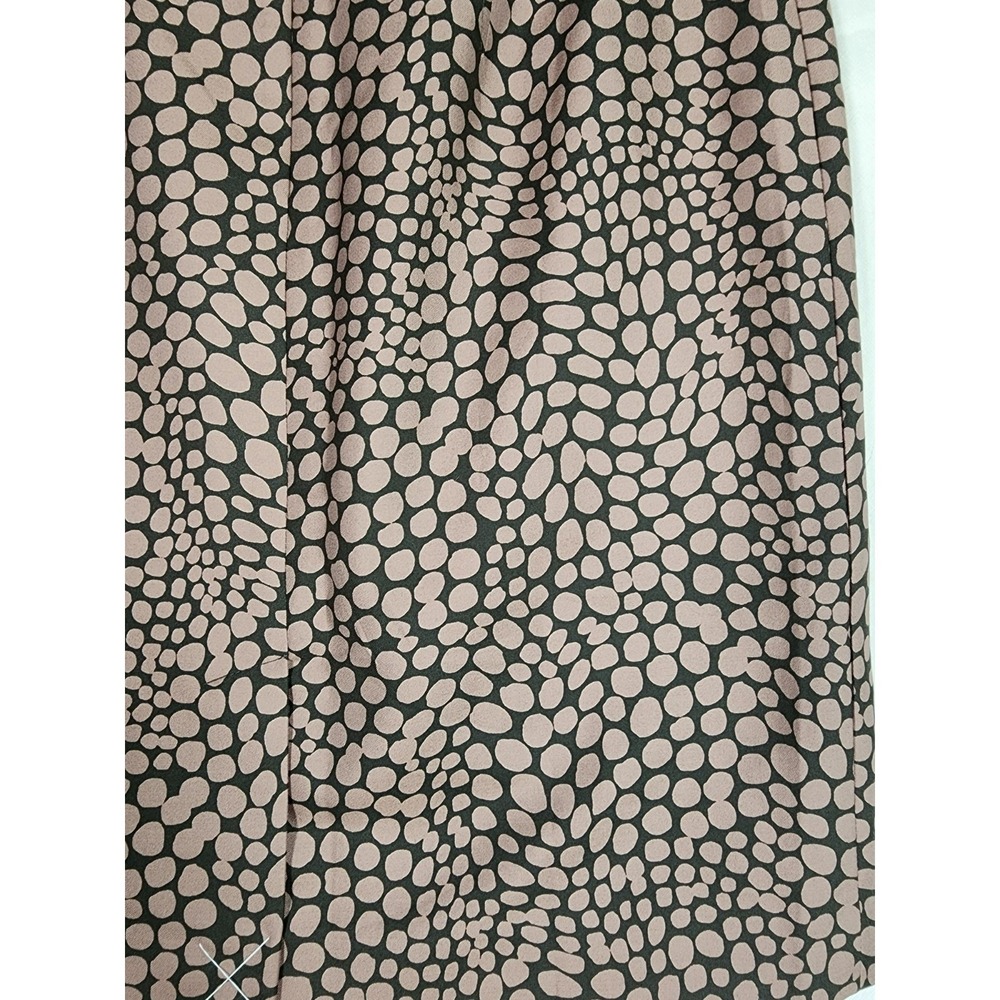 Ann Taylor Loft 2 Silk Blend Pencil Skirt Pink Brown Polka Dot Preppy Office - Picture 5 of 5